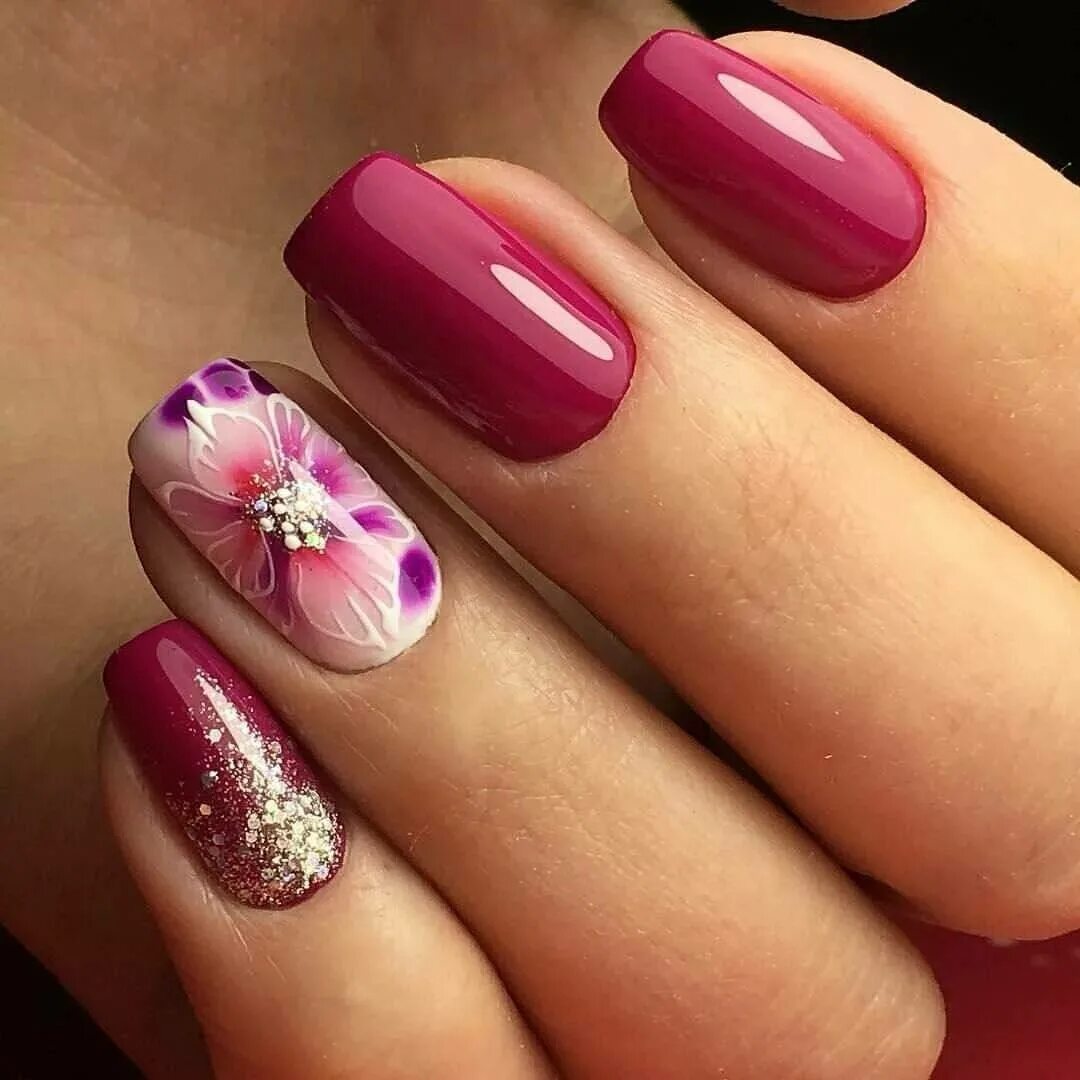 Pin on Beauty Nails design with rhinestones, Spring nail colors, Shellac nail co