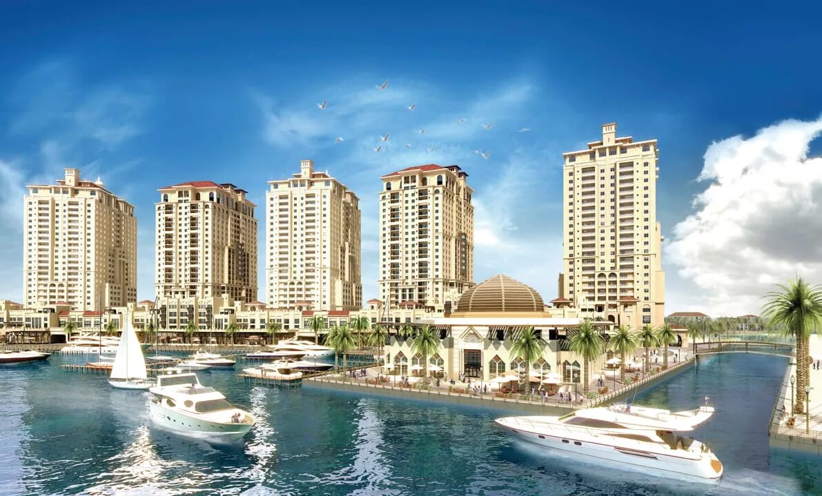 Посмотреть фото район жемчужный остров доха Porto Arabia at The Pearl Qatar ProTenders