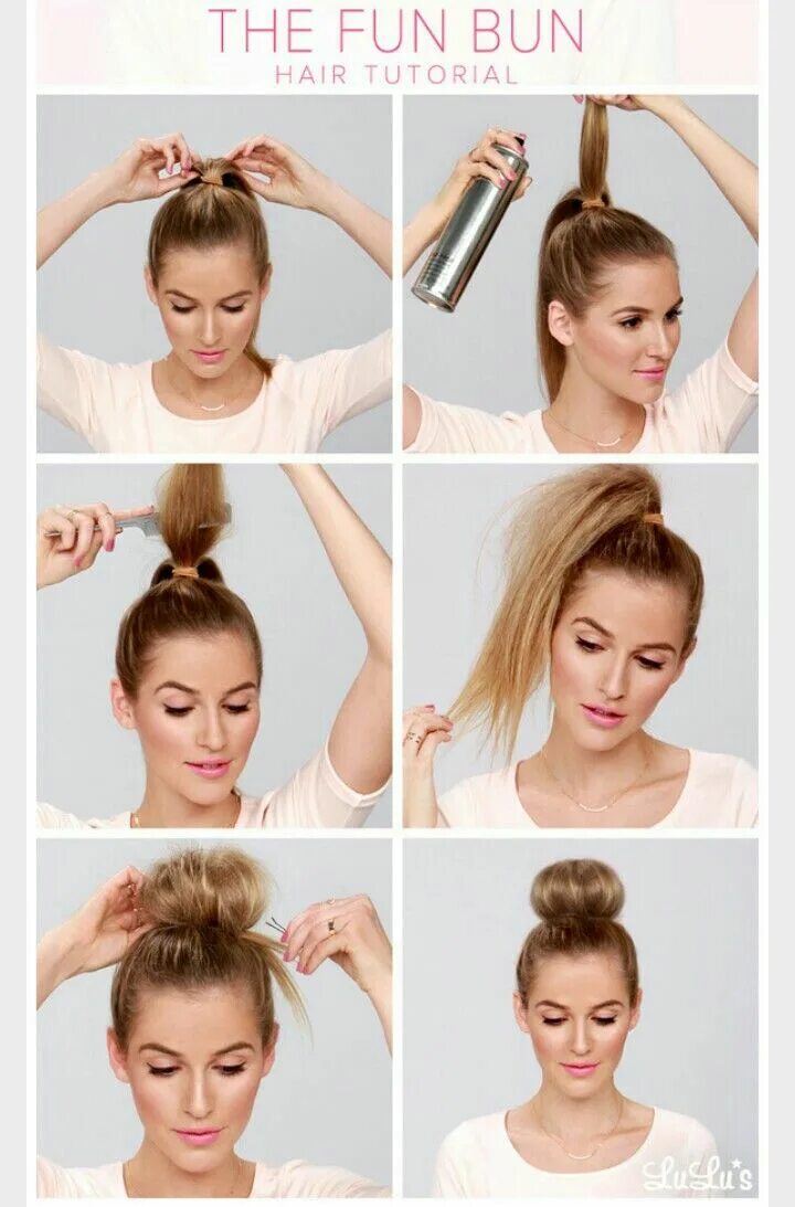 Посмотреть как сделать прическу Pin on волосы Hair bun tutorial, Bouffant hair, Cool hairstyles