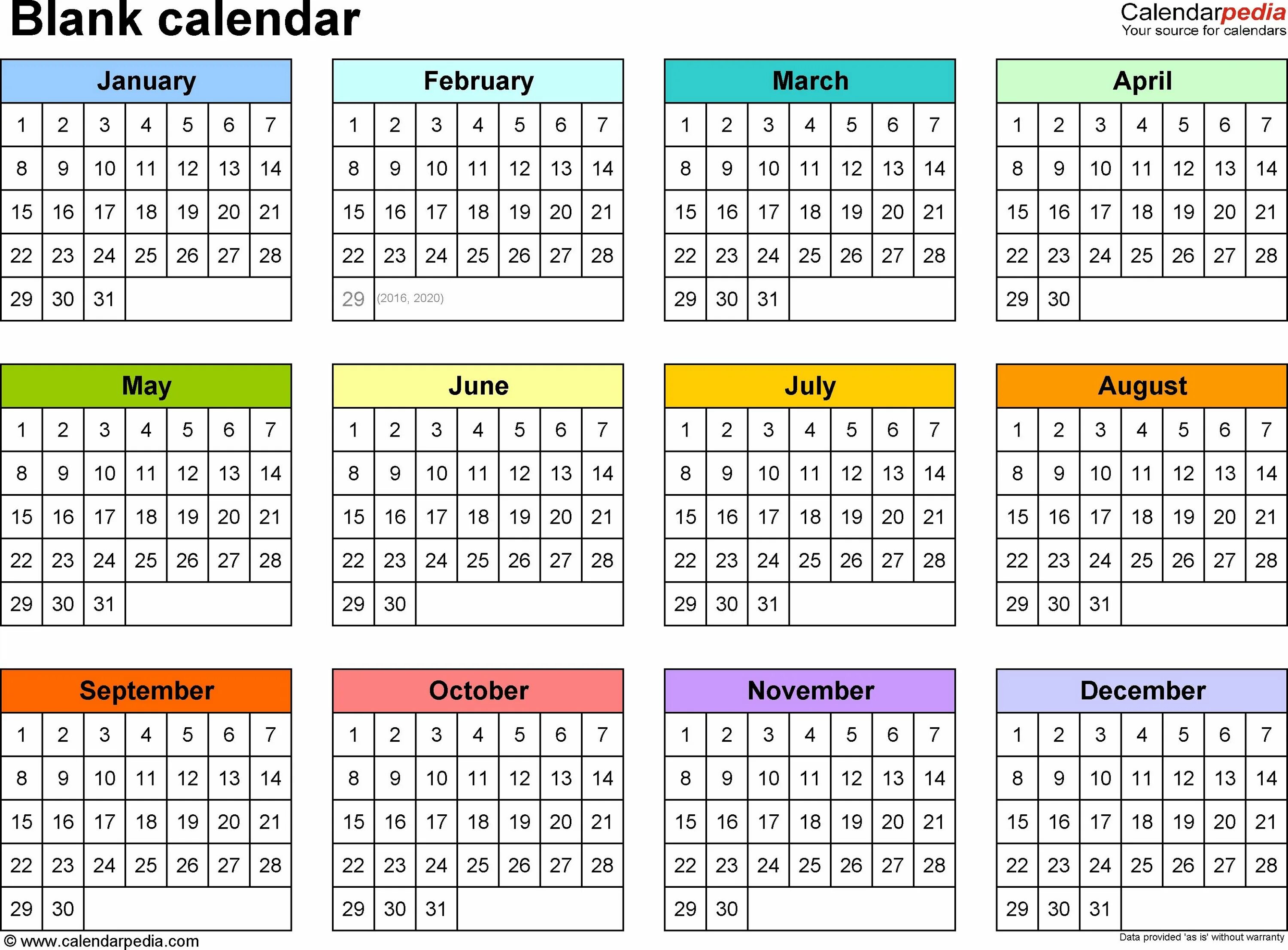 Посмотреть календарь на год Pdf Blank Calendar Without Months Yearly calendar template, Blank calendar templ