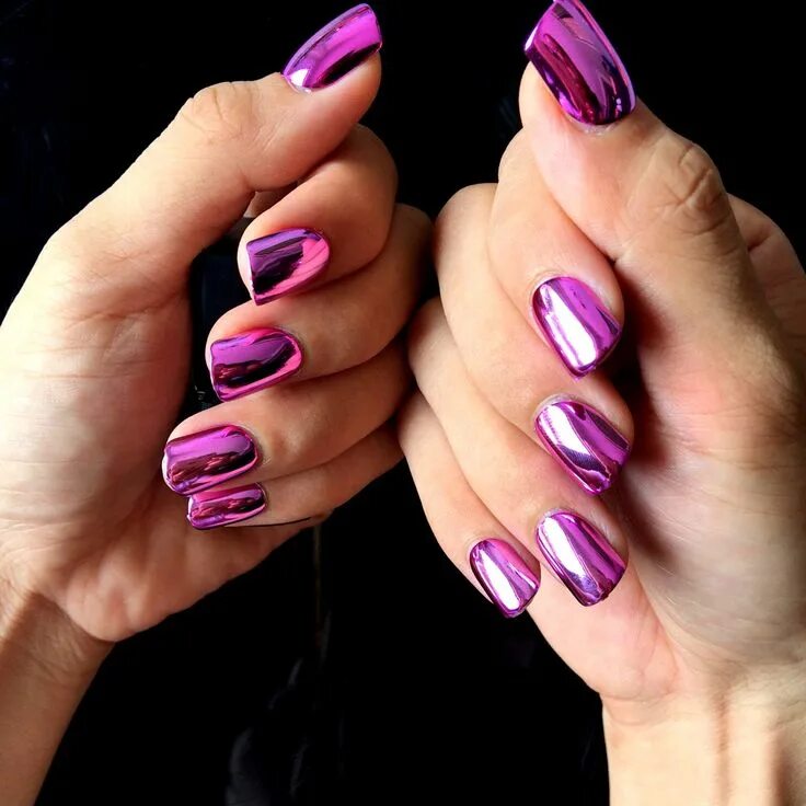 Посмотреть маникюр ногтей фото Beautiful Mirror Manicure: Stylish Nail Design at Home