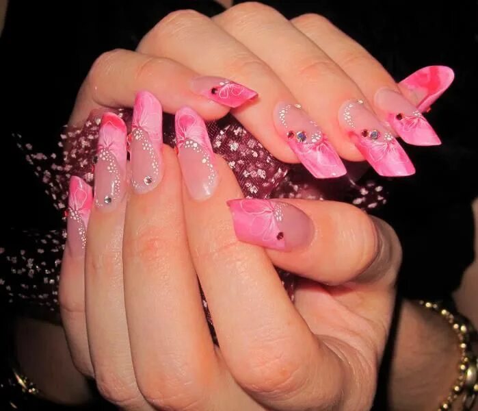 Посмотреть наращивание ногтей фото Pin on pink Simple nail art designs, Nail designs unique, Hair and nails