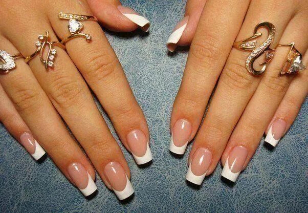 Посмотреть наращивание ногтей фото lindoo French acrylic nails, Gel nails, French tip acrylic nails