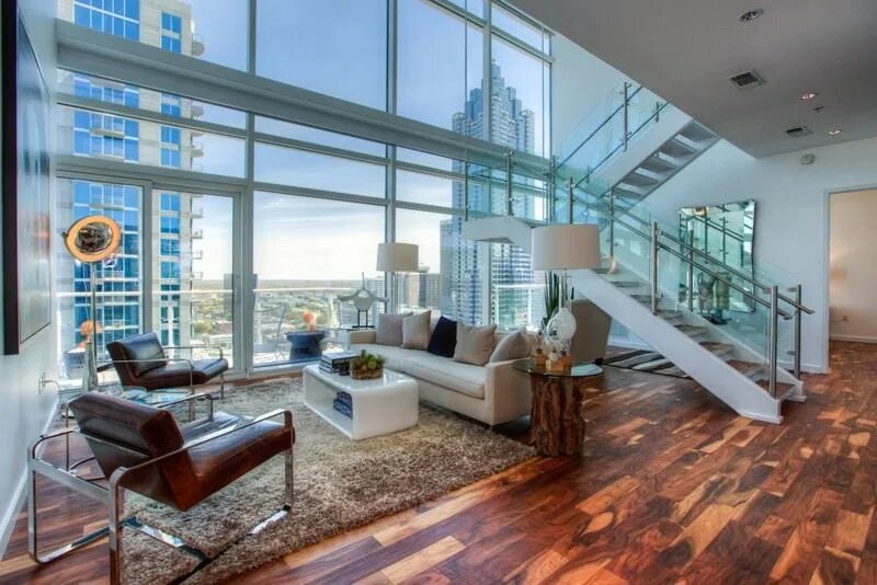 Посмотреть пентхаус в уфе двухэтажный дом варианты 2 story penthouse overlooking downtown Atlanta 800 x 534 Luxury home decor, Hous