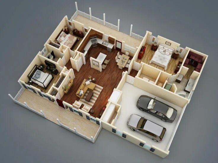 Посмотреть планировку дома What Makes a Split Bedroom Floor Plan Ideal? Ranch house plans, Small house plan