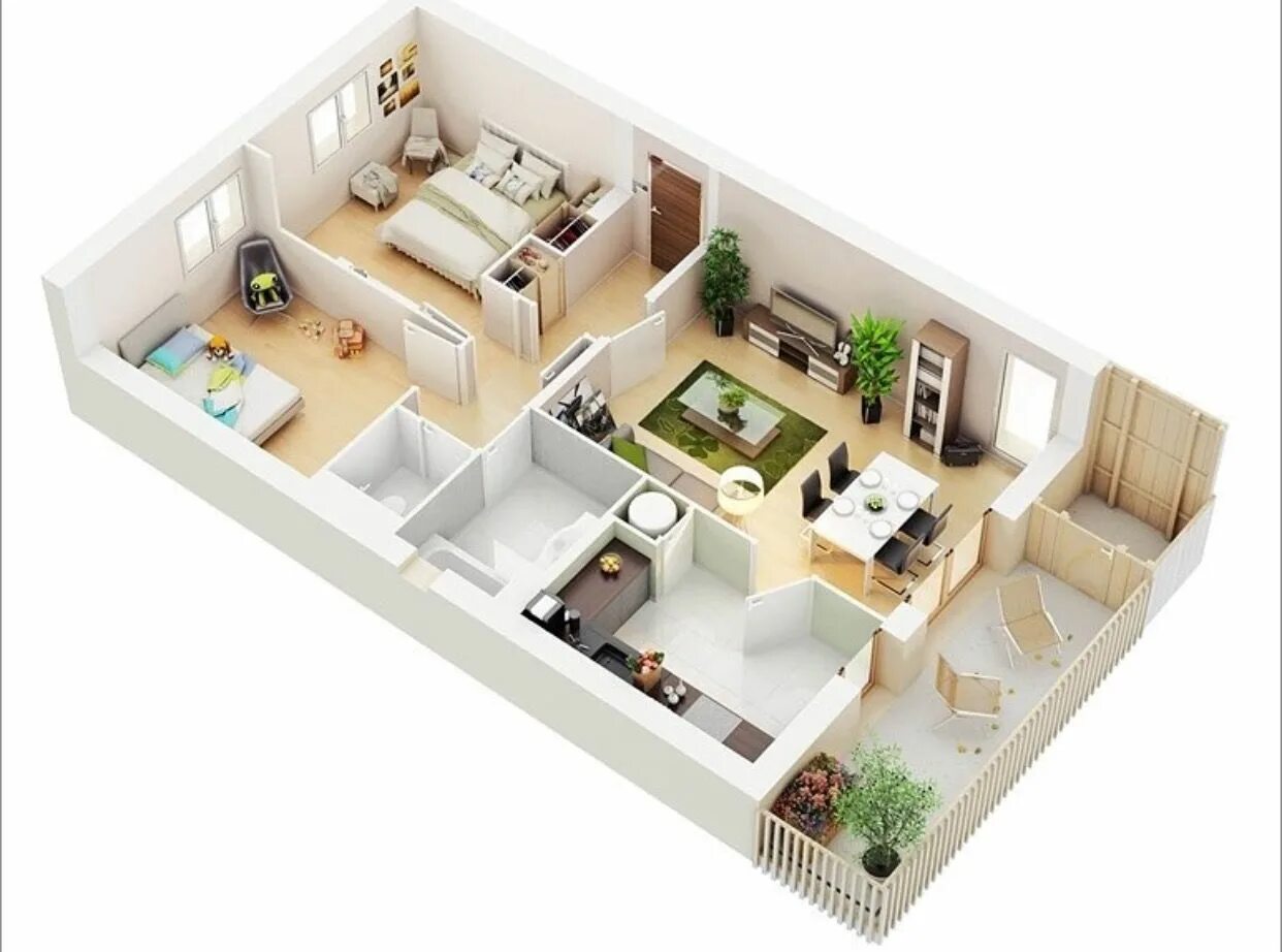 3d Floor plans on the basic of 2d blue print. :: Behance