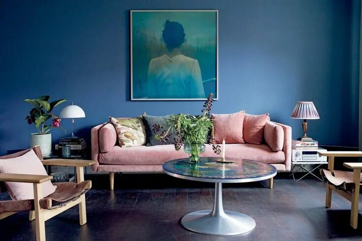 Посмотреть цвет в интерьере The new Nordics: bright Scandinavian style for your home Blue living room, Blue 