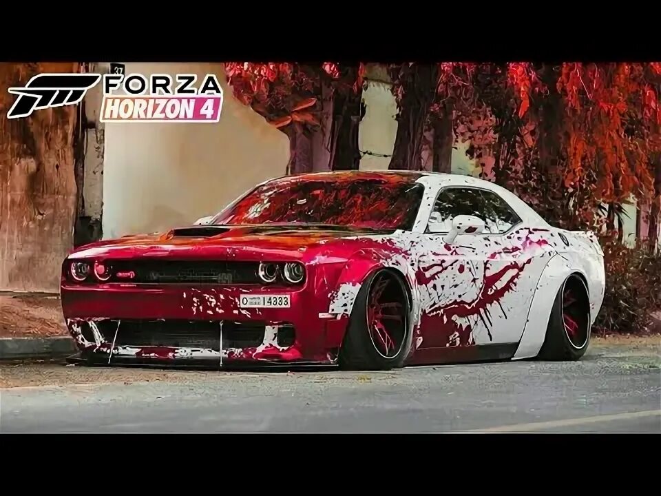 Посмотреть тюнинг машин FORZA HORIZON 4- Blood Splatter Dodge Challenger Hellcat(دودج شالنجر هالكات سبلا