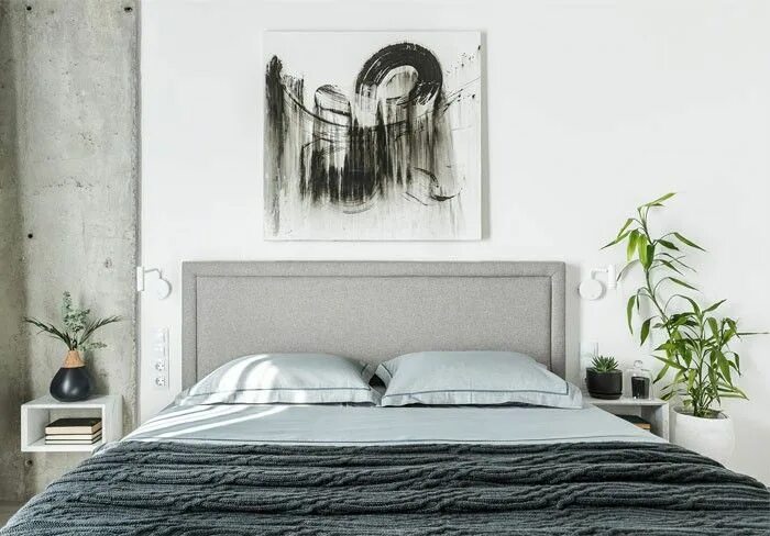 Постер в интерьере спальни Pin by InteriorZine on Bedrooms Small apartment interior, Apartment interior, In