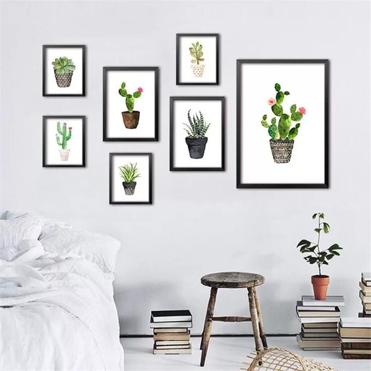 Постеры для интерьера на стену недорогие green plants cactus modular pictures wall print pictures for living room modern 