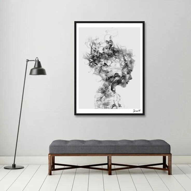 Постеры для интерьера на стену спб Modern Nordic Decor Black White Girl Poster Canvas Painting Wall Art Pictures - 