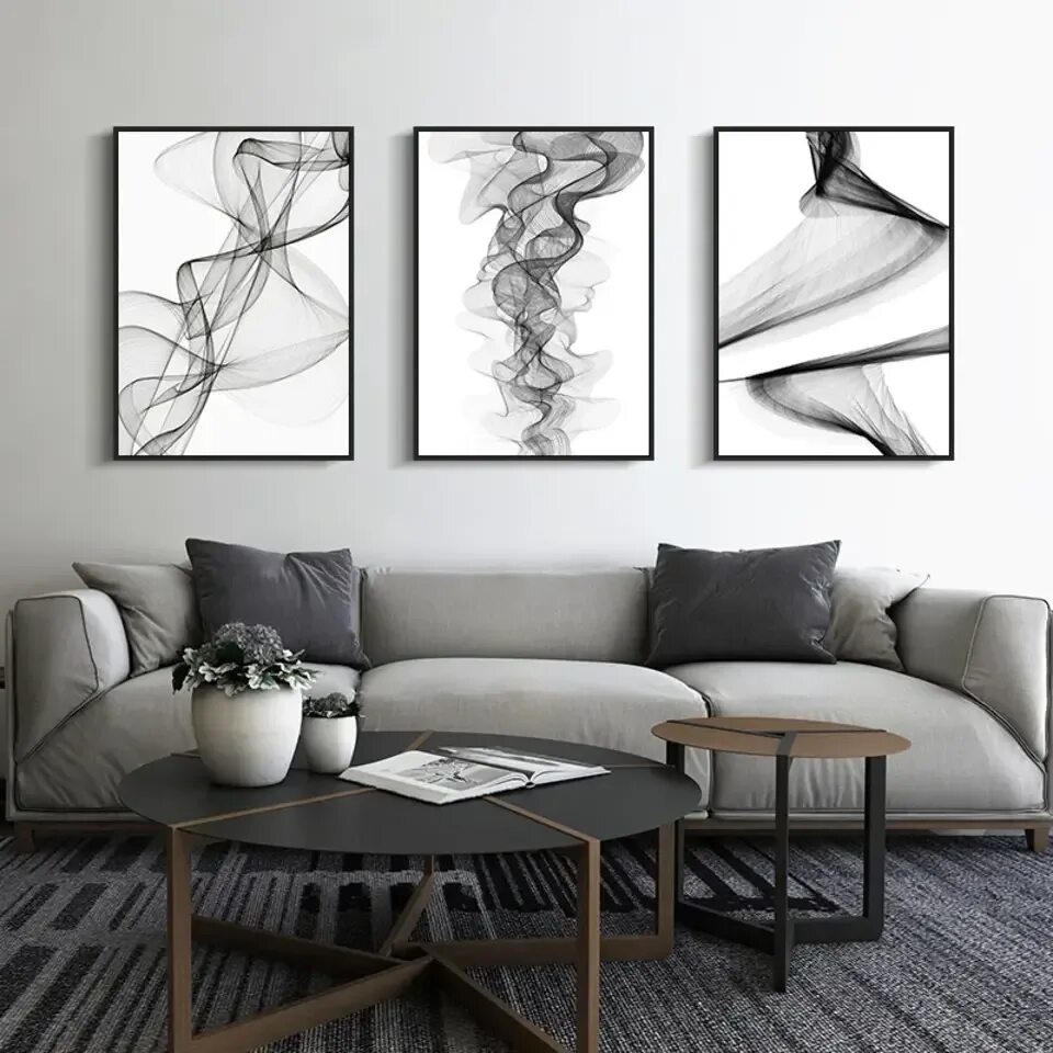 Постеры для интерьера в современном стиле Paintings for white living room interior (49 Photos)