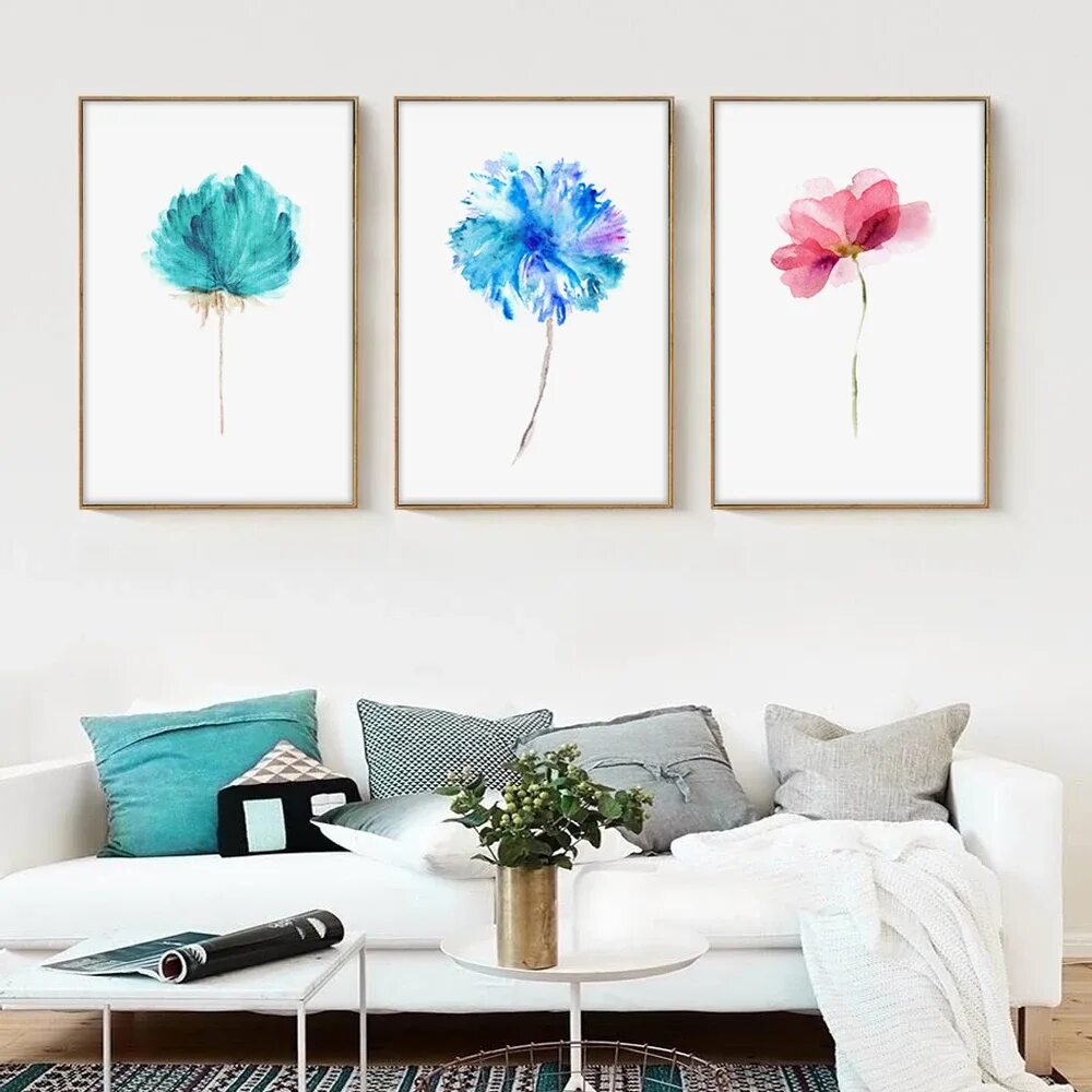 Постеры на стену декор Wall Art Print Minimalism Pictures Living Room Kids Room Beautiful Colorful Flow