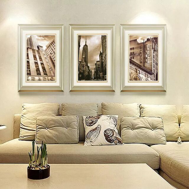 Постеры в интерьере гостиной над диваном 8.45US $ 35% OFF Home Decor Canvas Painting City Street Decoration Picture Canva