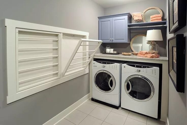 Постирочная комната в доме планировка Laundry room with fold out drying rack Laundry room design, Laundry design, Smal