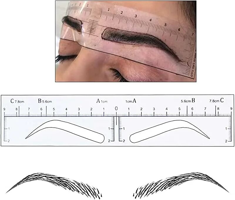 Построение эскиза бровей в перманентном макияже Amazon.com: Eyebrow Stencil