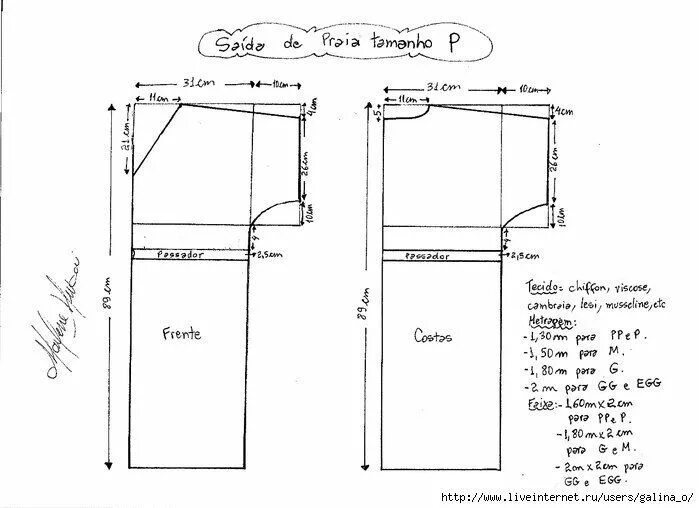 Построение платья без выкройки туника 80 выкройка P De praia, Moldes de blusas, Túnica de praia
