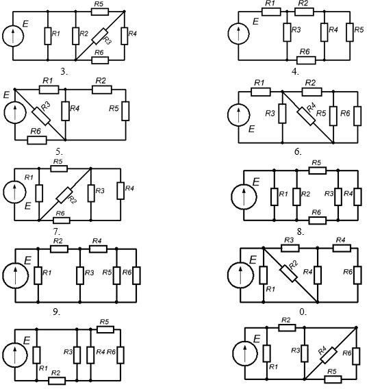 Построение схем электрических цепей онлайн Информатика и Физика: (Ф10П) Расчет разветвленной линейной электрической цепи по