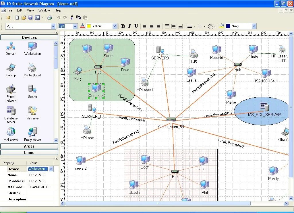 Построение схемы локальной сети программа 10-Strike Network Diagram - Download von heise.de