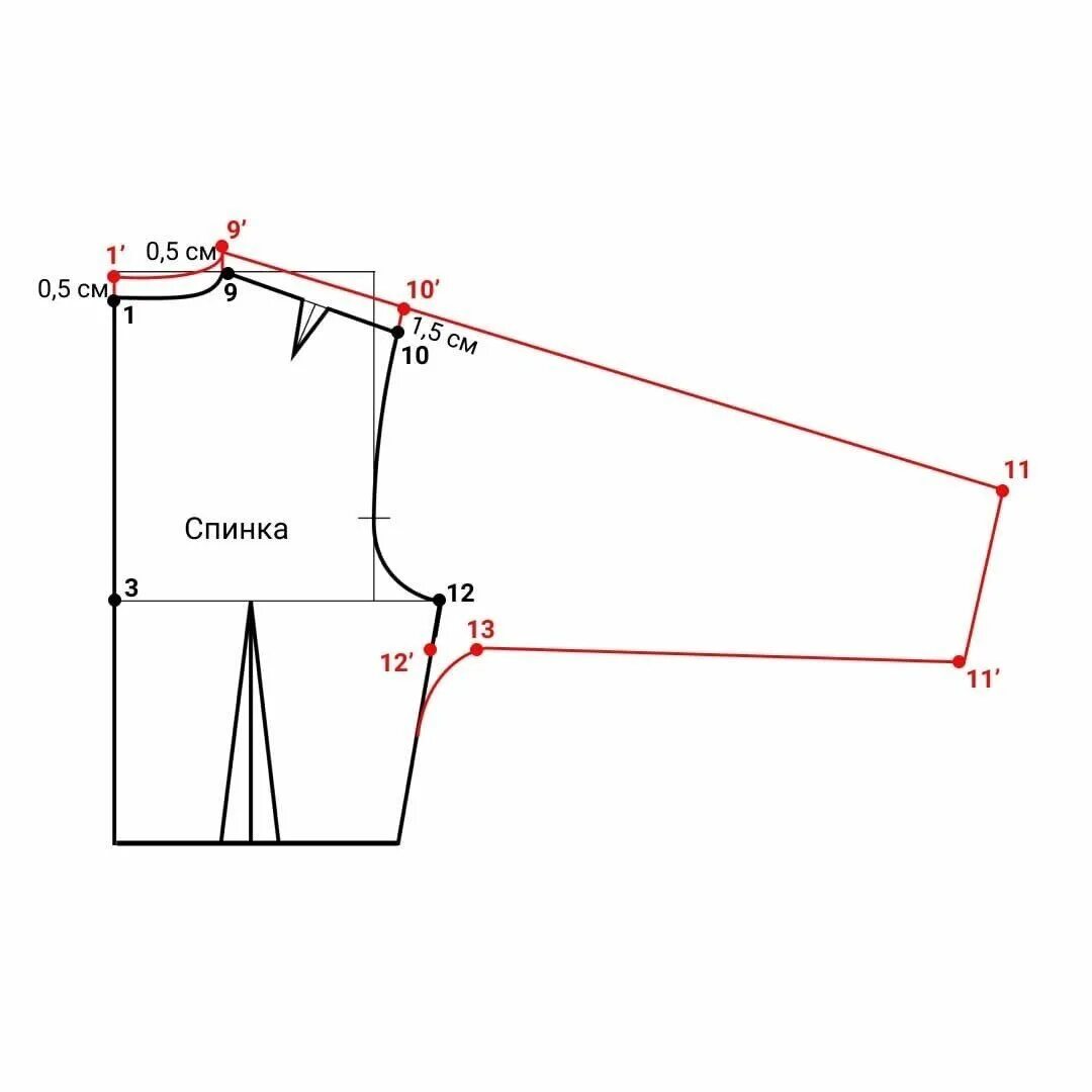 Построение спущенного рукава на выкройке основе ОСОБЕННОСТИ ПОСТРОЕНИЯ ЦЕЛЬНОКРОЕНОГО РУКАВА. в 2023 г Выкройки, Рукав, Выкройка