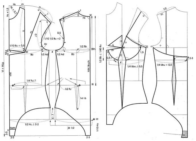 Построение выкроек женской одежды Как сшить боди своими руками - для новорожденного, женское - выкройка, фото, из 