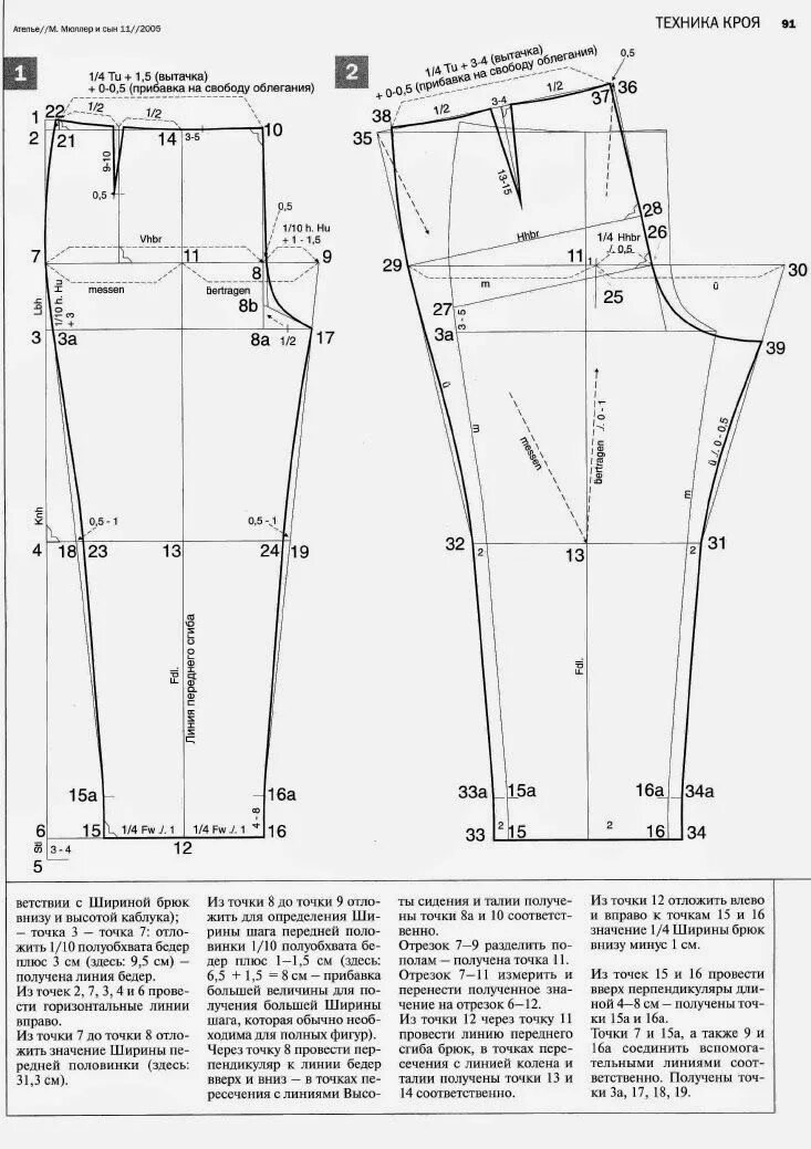 Построение выкройки брюк для полных atele 2005 Muler - modelist kitapları Шитье, Выкройка брюк, Выкройки