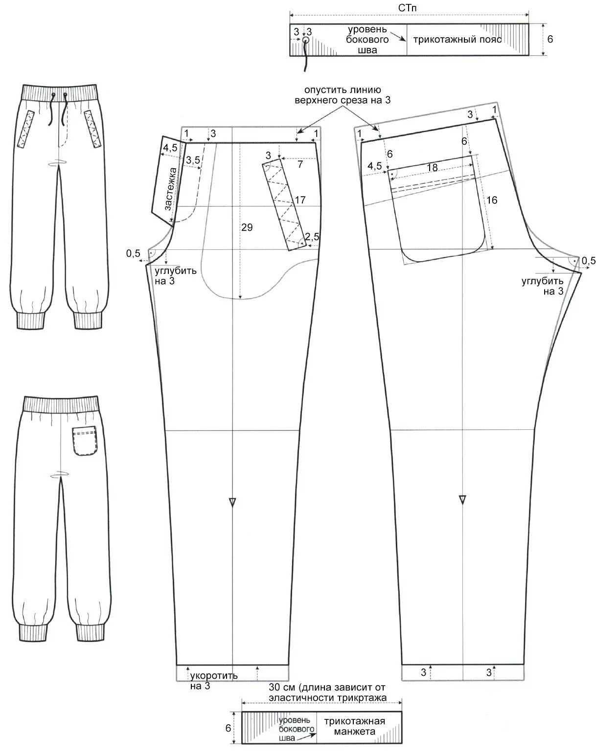 Построение выкройки брюк мальчиков Выкройка мужских спортивных брюк Покройка-уроки кроя и шитья Pants sewing patter