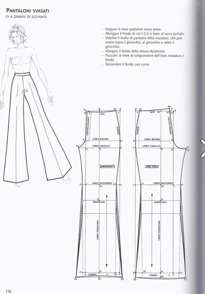 Построение выкройки брюк палаццо для женщин Dress Sewing Patterns DIY Clothes Design