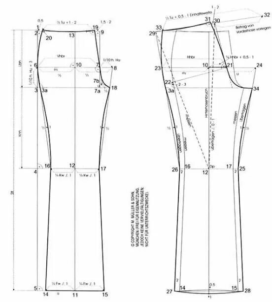 Построение выкройки брюк по мюллеру Pin de Cari Casa en moldes Moldes
