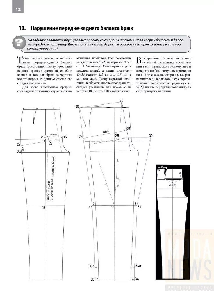 Построение выкройки брюк женских с идеальной посадкой Сборник "Ателье. 100 вопросов и ответов. Техника кроя "Мюллер и сын" 100 вопросо