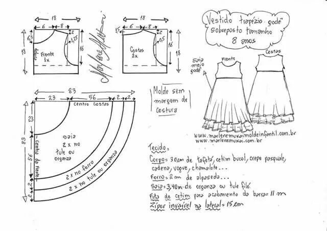 Построение выкройки детского платья Pin on elisi Baby dress patterns, Doll dress patterns, Girls dress sewing patter