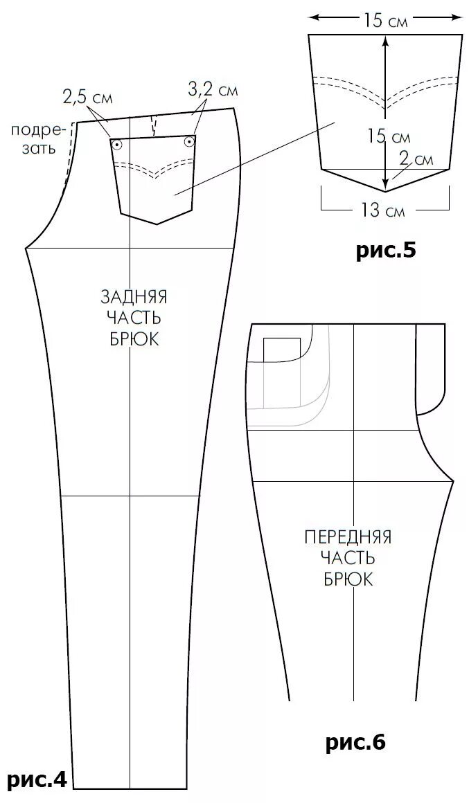 Построение выкройки джинсов женских Выкройка джинсов Покройка-уроки кроя и шитья Patrones de costura, Patrón de pant