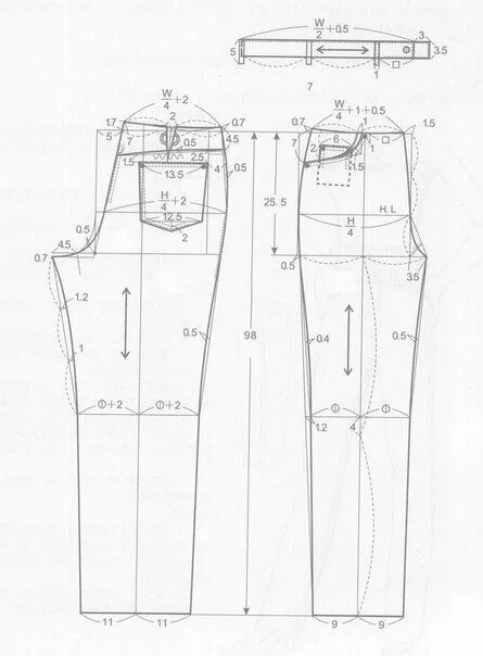 Построение выкройки джинсов женских Шитье простые выкройки простые вещи Mens sewing patterns, Clothing patterns, Fas