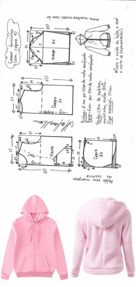 Построение выкройки худи с капюшоном мужская Шитье простые выкройки Выкройка куртки, Платье швейные шаблоны, Выкройка пижамы