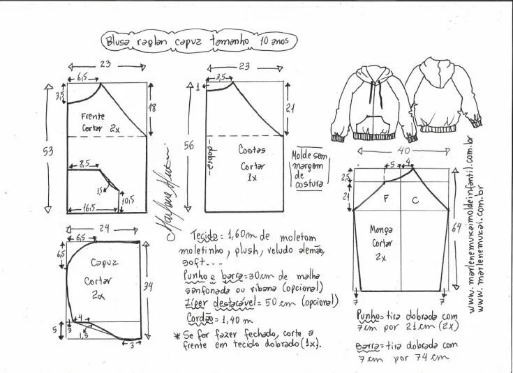 Построение выкройки худи с капюшоном мужская Выкройка для детей: кофта с капюшоном / Простые выкройки / ВТОРАЯ УЛИЦА Pakaian 