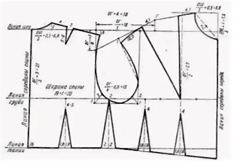 Построение выкройки лифа платья 50 размера скачать Кройка и шитье Выкройки, Уроки шитья, Шитье