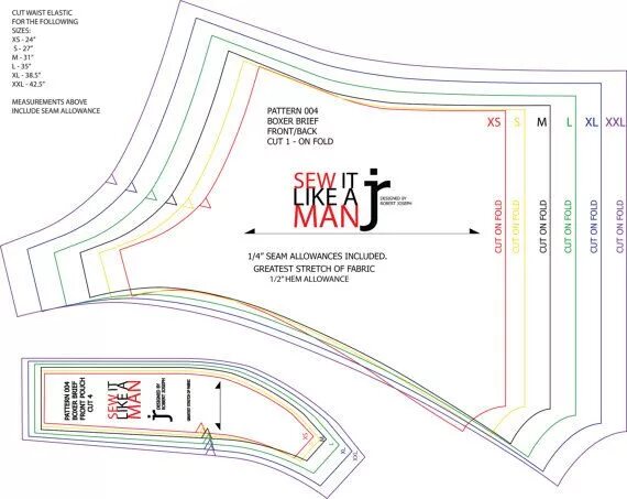 Построение выкройки мужских боксеров Pin on patterns