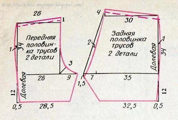 Построение выкройки мужских трусов Как сшить мужские трусы своими руками для начинающих - из трикотажа, выкройка, п