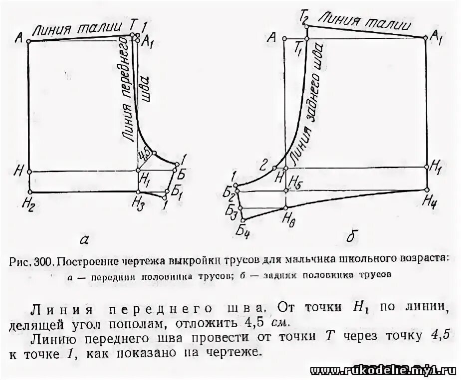 Построение выкройки мужских трусов семейных 56 размера Выкройка мужских трусов