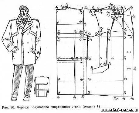 Построение выкройки мужского пальто Построение выкройки мужского пальто фото Duhi-Queen.ru