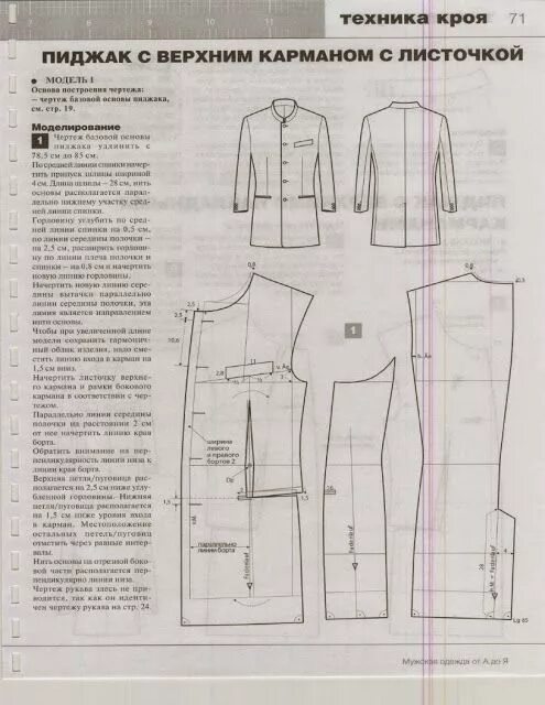 Построение выкройки мужского пальто modelist kitapları: М. Мюллер и сын - Техника кроя. Мужская одежда от А до Я (Ат