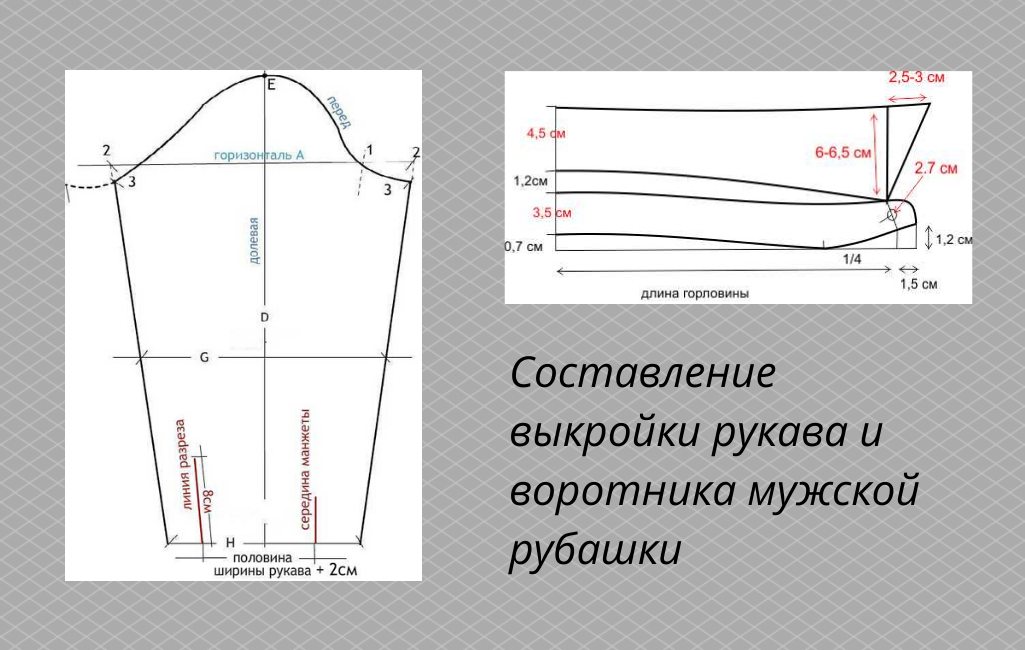 Построение выкройки мужского рукава Выкройка мужской рубашки - как сшить самостоятельно