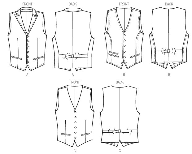 Построение выкройки мужского жилета классического Vogue Patterns 8987- Men's Vest Vogue sewing patterns, Mens sewing patterns, Men