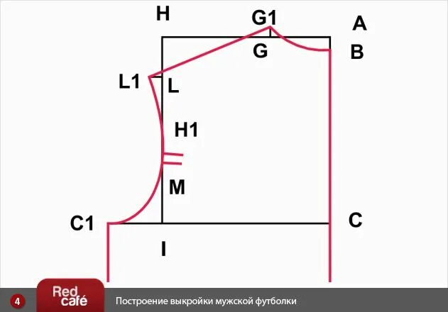 Построение выкройки мужской майки RedCafe Построение выкройки мужской футболки Mens shirt pattern, Sewing men, Shi