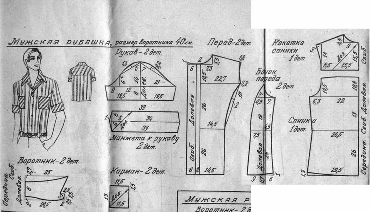 Построение выкройки мужской рубашки index.php (1100 × 631) Diy crafts vintage, Vintage crafts, Pattern paper