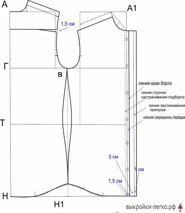 Построение выкройки мужской рубашки Выкройка мужской рубашки Шить просто - Выкройки-Легко.рф Выкройки, Рубашки для м