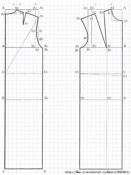 Построение выкройки пальто женского прямого силуэта Базовая конструкция пальто. Обсуждение на LiveInternet - Российский Сервис Онлай