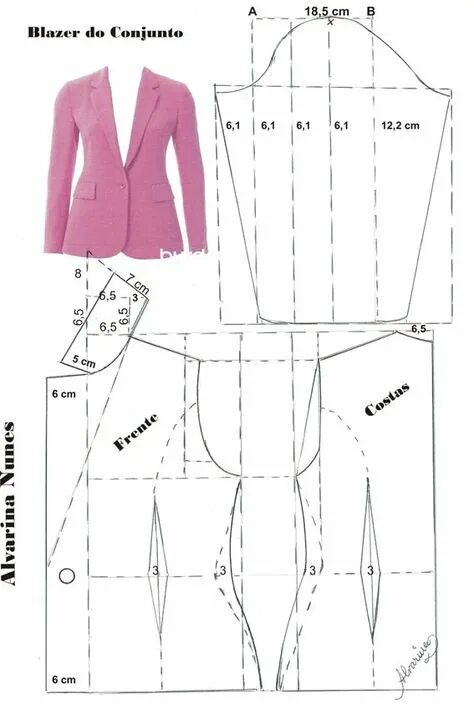 Построение выкройки пиджака женского Идеи на тему "Выкройки пиджака" (10) выкройки, швейные учебники, пиджак