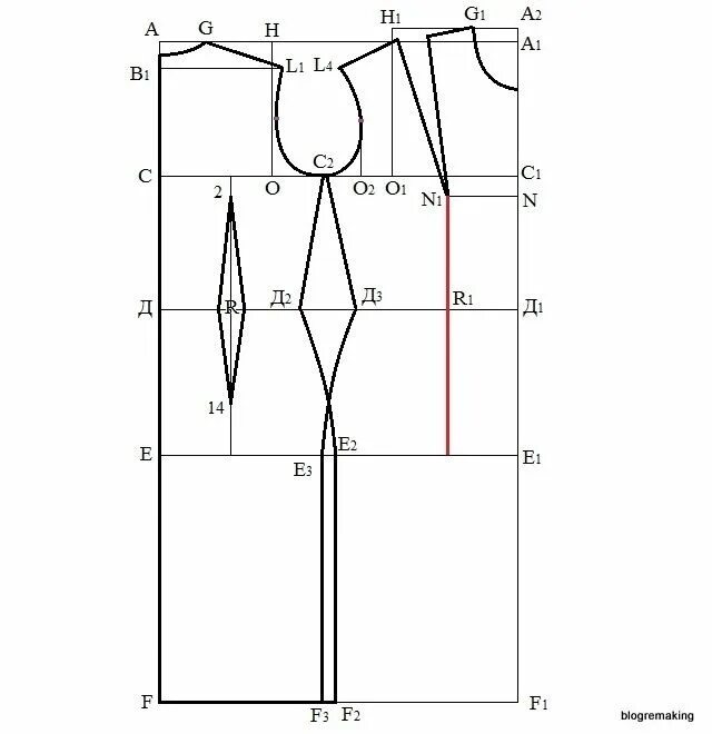 Построение выкройки платья без рукавов Самая лучшая методика конструирования. Построение выкройки основы платья: италья