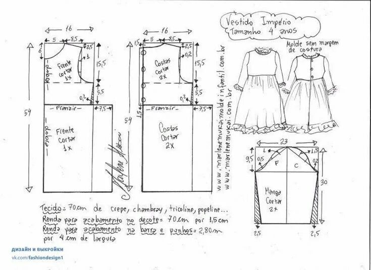 Построение выкройки платья девочке Дизайн одежды, выкройки и шитье Baby sewing patterns, Kids clothes patterns, Bab